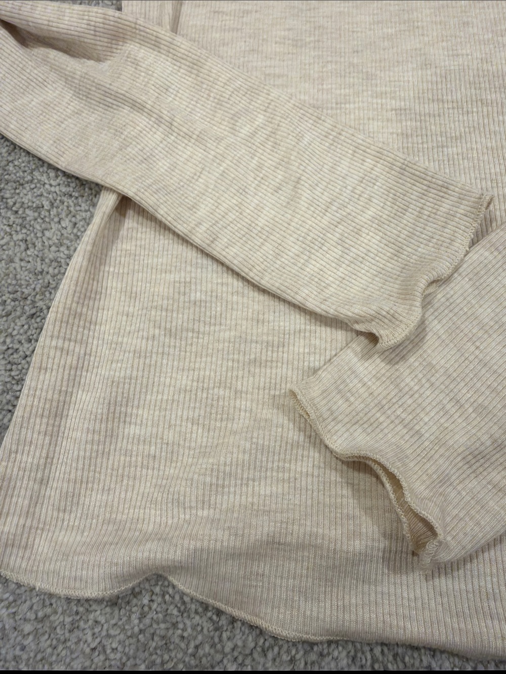 Universal Thread Beige Ribbed Long-Sleeve Top - Picture 3 of 4